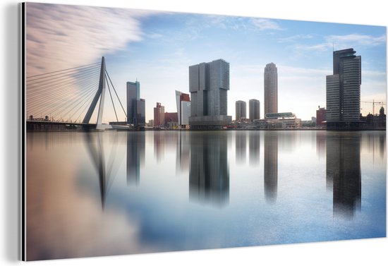 Wanddecoratie Metaal - Aluminium Schilderij - Rotterdam - Water - Nederland - Dibond