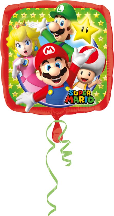 Amscan - Nintendo - Super Mario - Folie ballon - Helium ballon - 43Cm - Leeg - 1 Stuks.