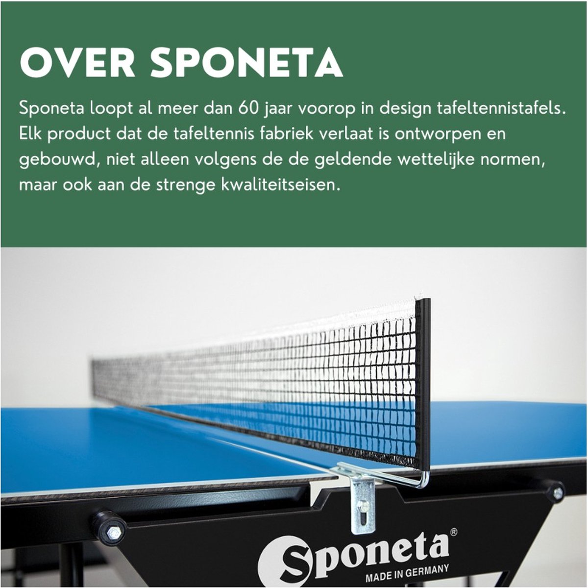Table De Ping-pong Sponeta Hobbyline Outdoor – Classe D, Résiste Aux Intempéries, Idéale Débutants Et Entraînement Playback – Vert Ou Bleu