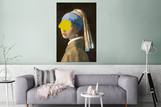 Décoration murale Métal - Peinture Aluminium Industriel - Fille à la boucle d'oreille en perle - Johannes Vermeer - Peinture - 120x180 cm - Dibond - Photo sur aluminium - Décoration murale industrielle - Pour le salon/chambre