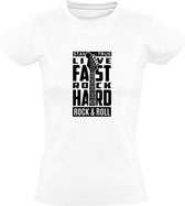 Stay true Rock hard Dames T-shirt | rock and roll | zang | rockmuziek | basgitaar | elektrische gitaar | drums