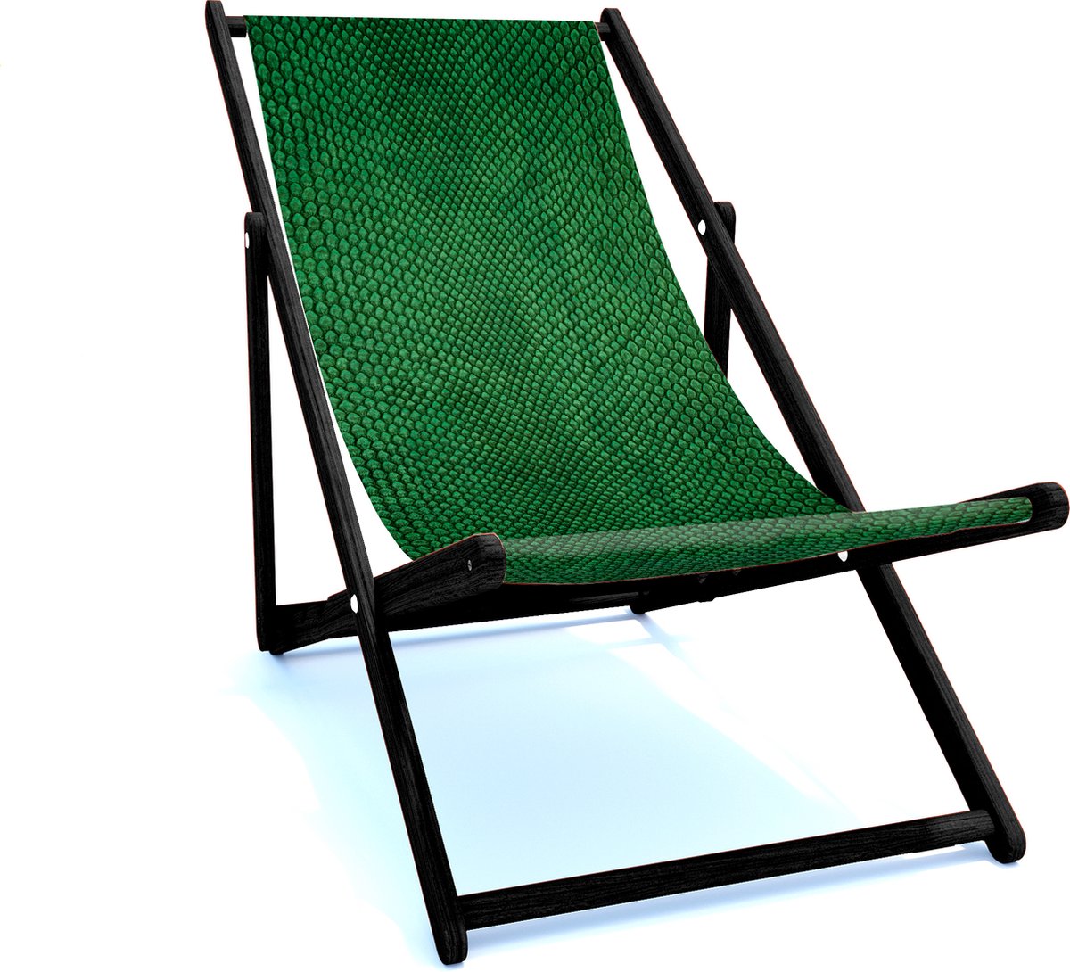Holtaz Strandstoel Hout Inklapbaar Comfortabele Zonnebed Ligbed met verstelbare Lighoogte met stoffen Patterns zwart houten frame