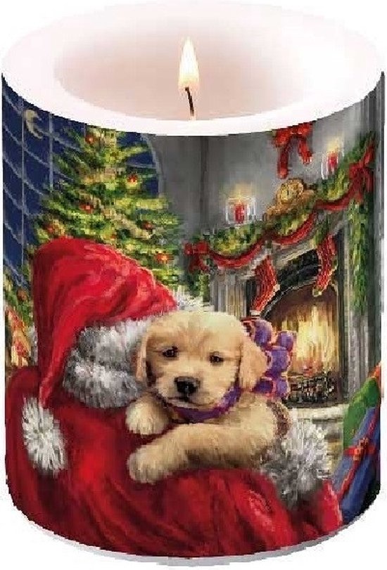Ambiente - Kaars - Small - Puppy at Fire - 35 branduren - Kerst - Winter