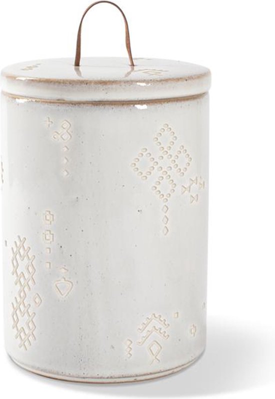 Fringe Studio Artisan Stoneware Mug - White Floral Design 13oz Prairie Collection
