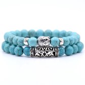 Buddha Armband - Natuursteen - Turquoise - Kralen Armband Heren Dames Mannen - Buddha Sieraden - Valentijnsdag voor Mannen - Valentijn Cadeautje voor
