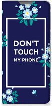 Telefoontasje Xiaomi 12 Pro Smartphone Hoesje Flowers Blue Don't Touch My Phone