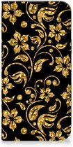 Bookcase Cadeau voor Oma Geschikt voor iPhone 14 Telefoonhoesje Gouden Bloemen