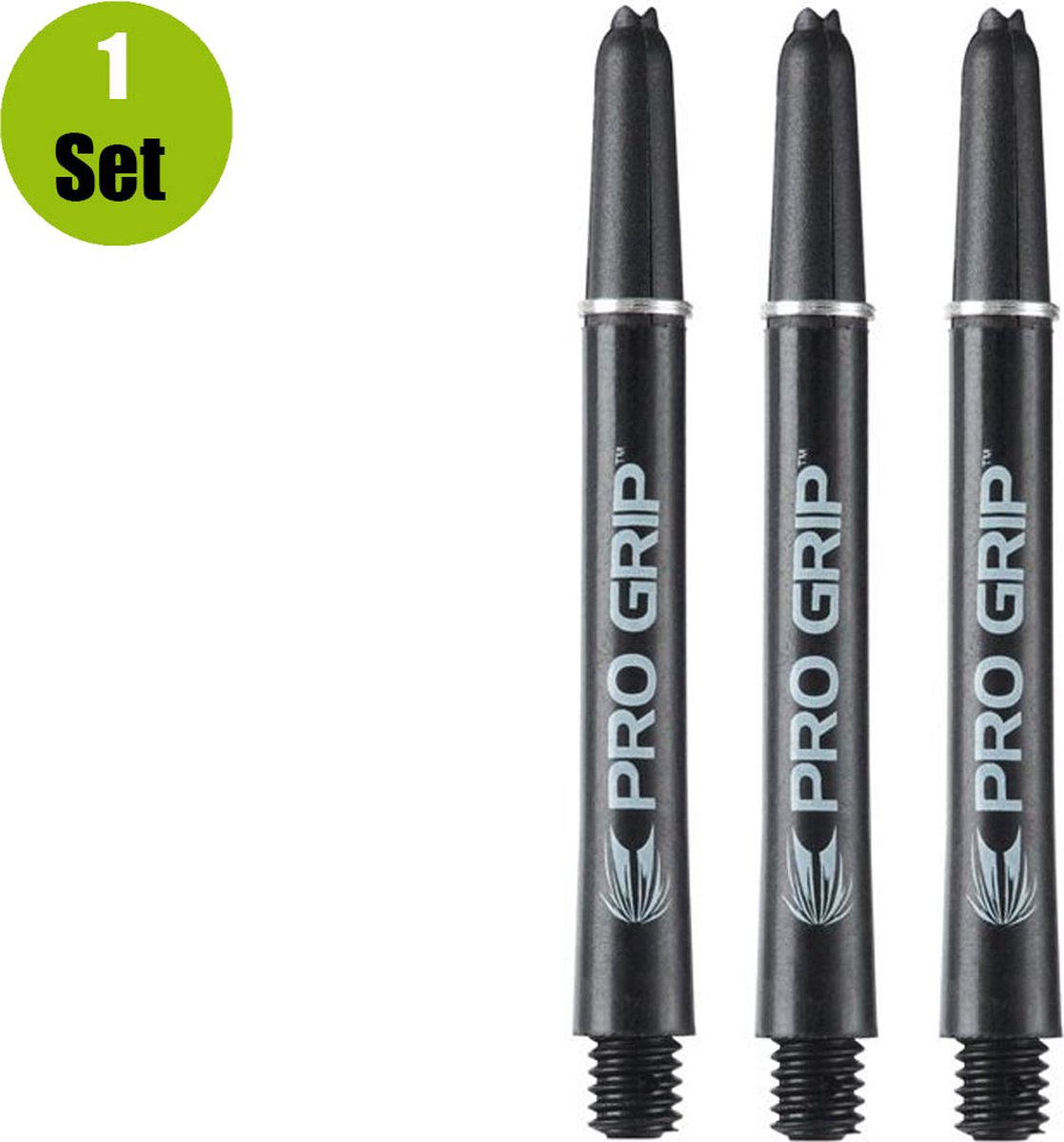 Target Darts Pro Grip Shafts | Zwart, Kort (34mm) | Dart Stengels, Professionele Dart Accessoires, 2BA Shaft Multipack met Ringen