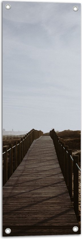 WallClassics - Tuinposter – Steiger Richting het Strand - 30x90 cm Foto op Tuinposter  (wanddecoratie voor buiten en binnen)