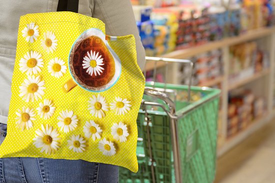 Sac bandoulière - Sac de plage - Shopper Tasse de thé à la camomille - 45x45 cm - Sac coton
