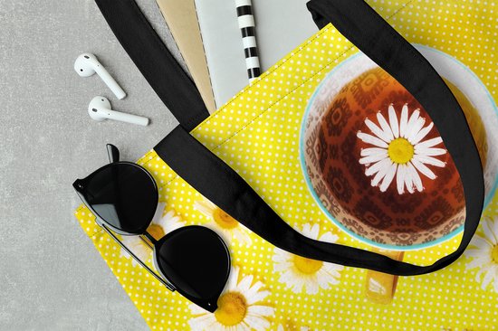 Sac bandoulière - Sac de plage - Shopper Tasse de thé à la camomille - 45x45 cm - Sac coton