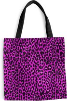 Sac Bandoulière - Sac De Plage - Shopper Imprimé Léopard - Motif - Rose - 45x45 cm - Sac Coton