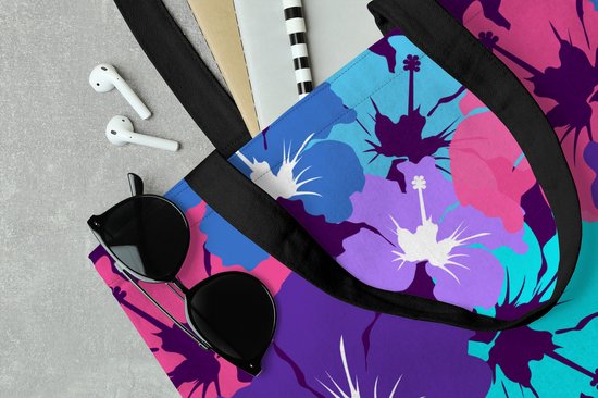 Sac Bandoulière - Sac De Plage - Shopper Tropical - Fleurs - Hawaï - Motif - 50x40 cm - Sac Coton