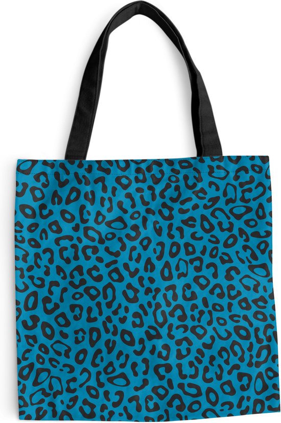 Sac Bandoulière - Sac De Plage - Shopper Imprimé Panthère - Blauw - Design - Animaux - 45x45 cm - Sac Coton