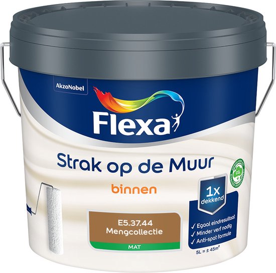 Hopelijk het is mooi Afleiding Flexa Strak op de muur - Muurverf - Mengcollectie - E5.37.44 - 5 Liter |  bol.com