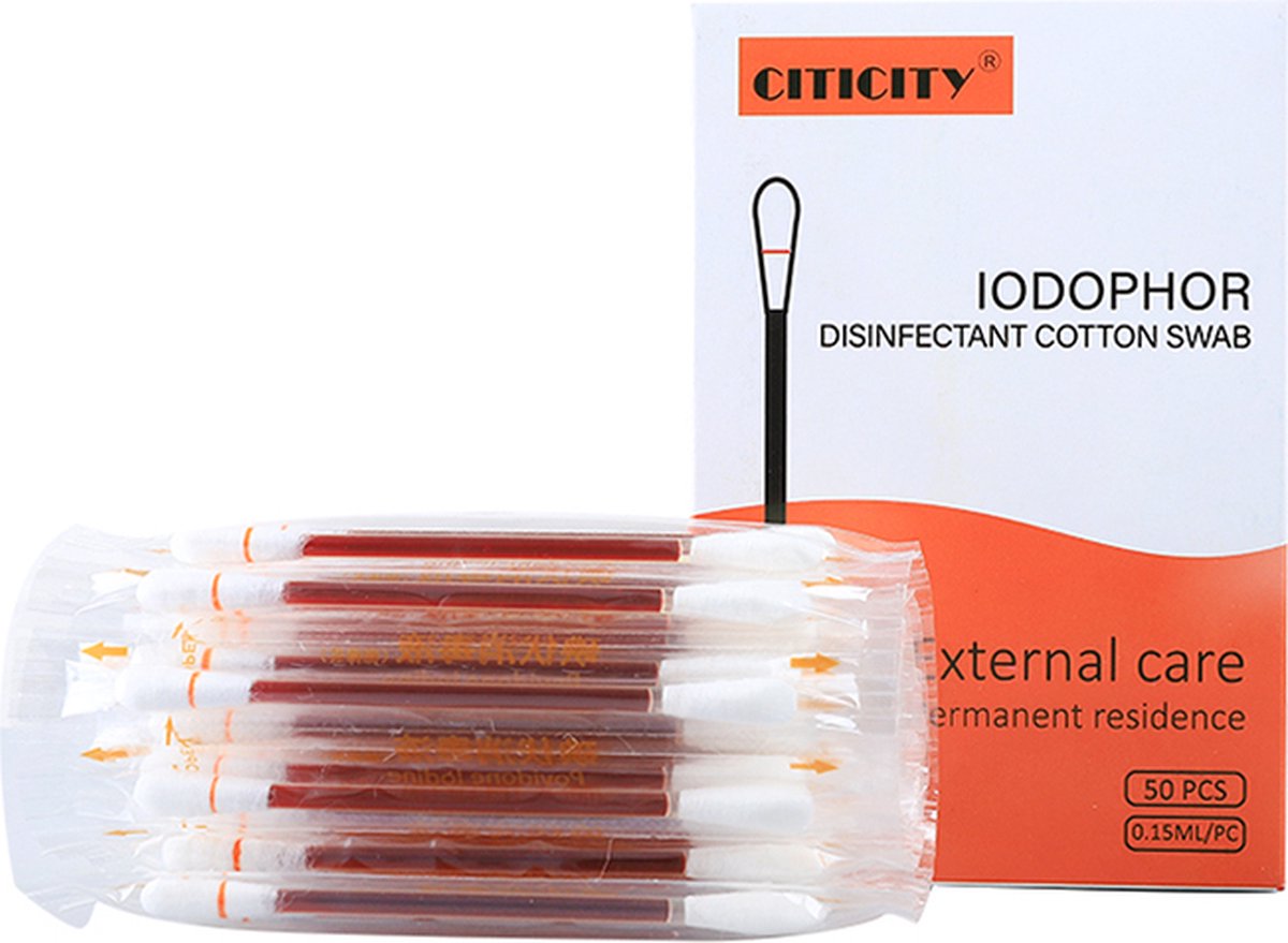 Goedkoopste CITICITY Jodium Wattenstaafjes - Voor Wondbehandeling en -Desinfectie