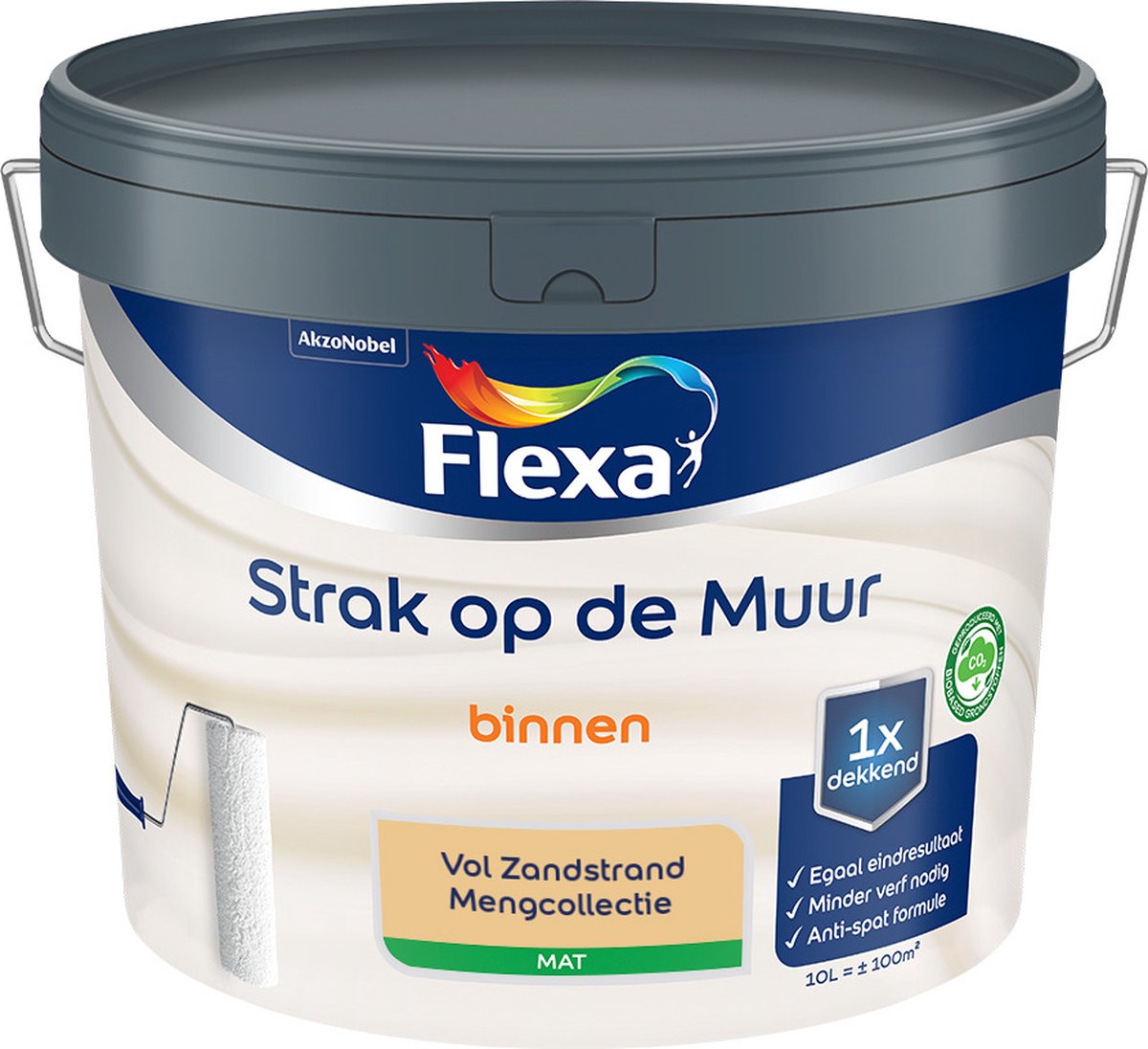 Flexa Strak op de Muur Muurverf - Mat - Mengkleur - Vol Zandstrand - 10 liter