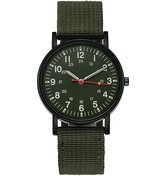 Horloge heren | leger groene heren horloge | stoere heren horloge | sportieve horloge heren | leger groene kleurige band horloge |  horloge lichtgevende wijzers (in het donker) | maat ⌀ 40 mm | kerst | kerstcadeau voor mannen