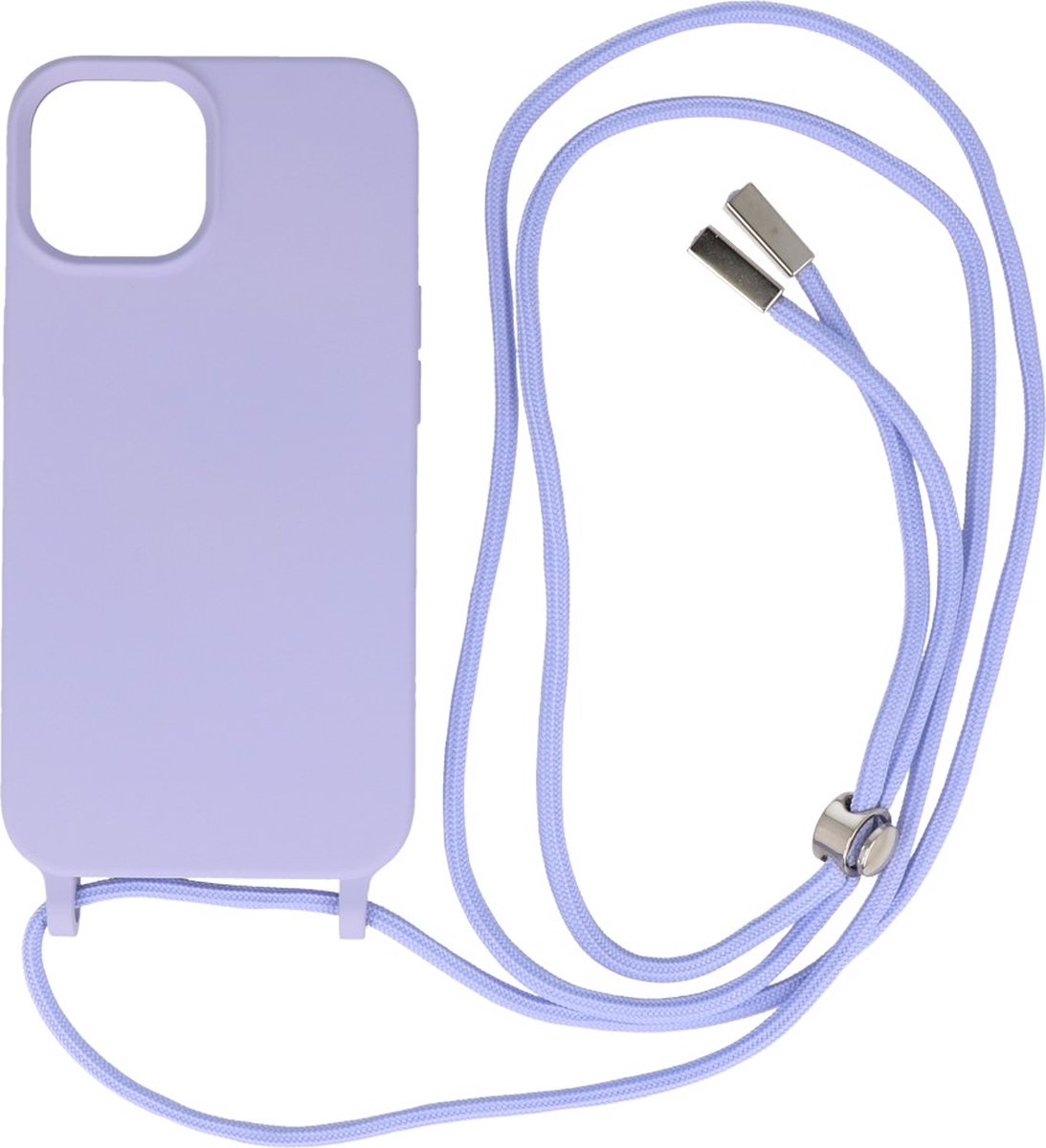 iPhone 14 Plus Hoesje Backcover Telefoonhoesje met Koord - 2.5mm Dikke - Paars