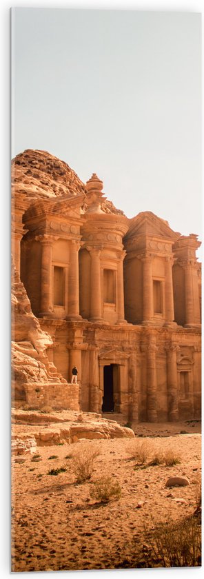 WallClassics - Acrylglas - Ad Deir Monument in Jordanië - 30x90 cm Foto op Acrylglas (Met Ophangsysteem)
