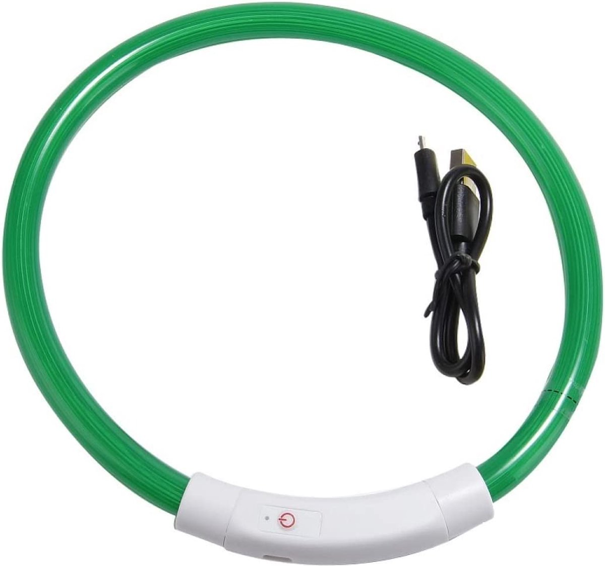 Lichtgevende Halsband Hond - USB Oplaadbaar - Groen - 60 - 70 cm - Honden Lampje Halsband - LED Halsband Hond - Hondenverlichting