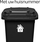 Klikosticker - met uw huisnummer - wit - weerbestendig - container kliko stickers -9,5 x 10 cm - cijfersticker - vuilnisbaksticker - Familiestickers