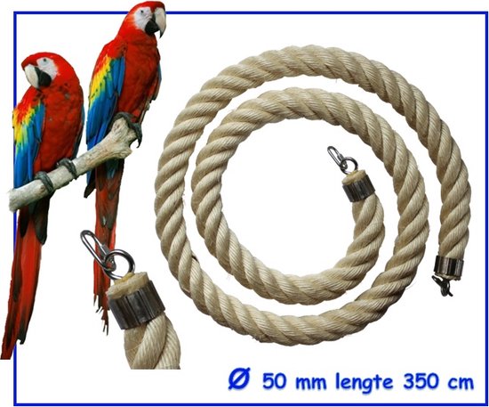 Ik heb het erkend apotheek visie Jungle sisal touw Ø 50 mm & 350 cm lang - vogel touw - grote papegaaien -  grote ara... | bol.com
