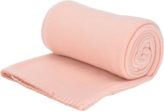 H&S Deken-plaid - fleece-polyester - roze - 125 x 150 cm