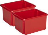 Sunware Opslagbox - 2 stuks - kunststof 32 liter rood 45 x 36 x 24 cm