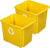 Sunware Boîte de rangement - 2 pièces - plastique 45 litres jaune 45 x 36 x 36 cm