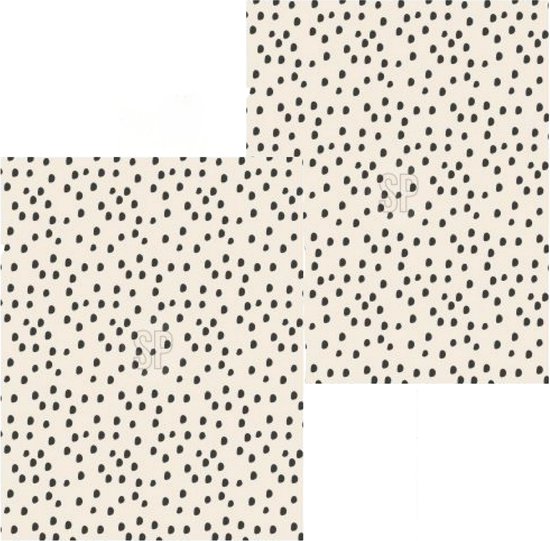 Fleece dekens/plaids - 2x - beige met stippen - 130 x 170 cm