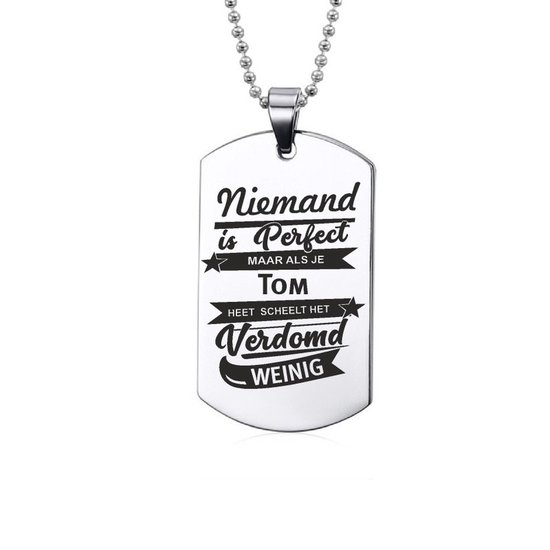 Niemand Is Perfect - Tom - RVS Ketting