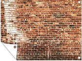 Image plein cadre d'un mur de briques rouges à contraste élevé avec une touche de peinture blanche affiche de jardin en vrac 160x120 cm - Toile de jardin / Toile d'extérieur / Peintures d'extérieur (décoration de jardin) XXL / Groot format!