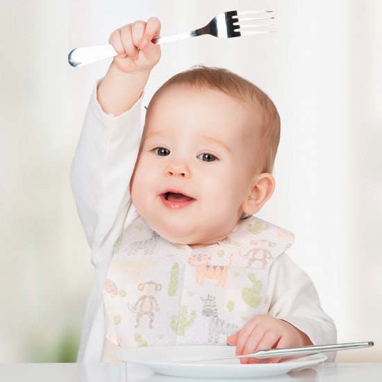 40 Stuks - Wegwerp slabbetjes - Baby Peuter - Safari Dieren van Mommy Mooz — afbeelding 2