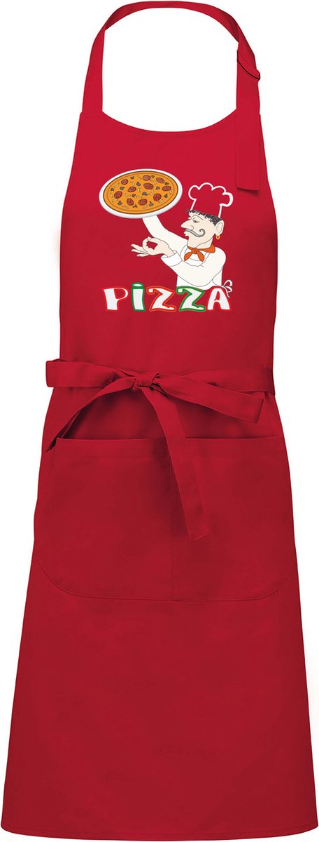 Luxe keukenschort - Pizza - Rood
