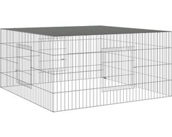 vidaXL - Konijnenkooi - 110x110x55 - cm - gegalvaniseerd - ijzer