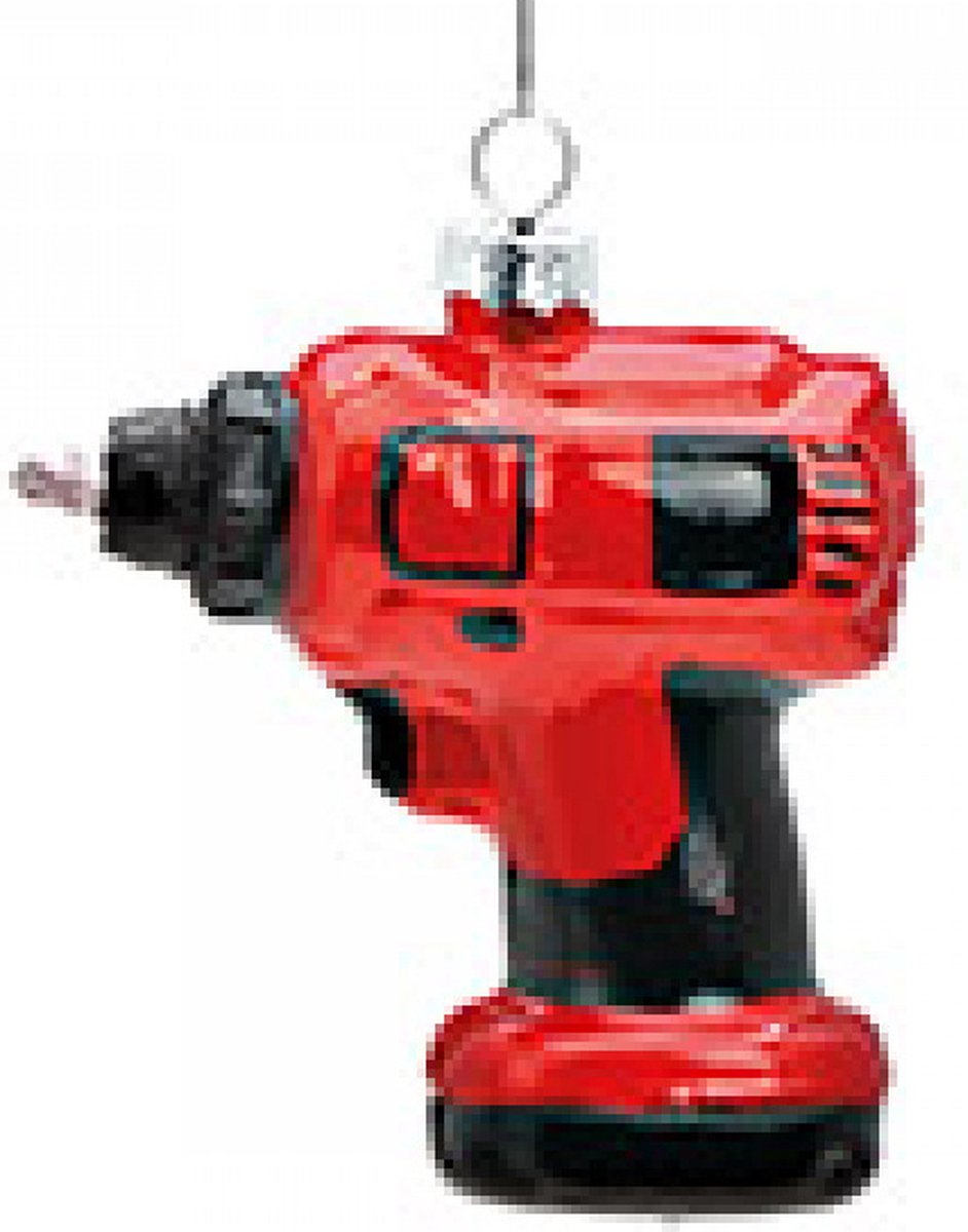 Kersthanger boormachine van glas rood