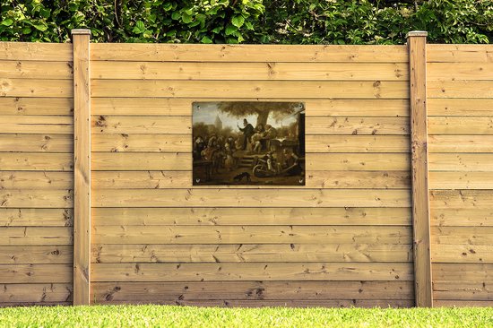 Le charlatan (Les rochers) - Peinture de Jan Steen Garden poster 80x60 cm - Toile de jardin / Toile d'extérieur / Peintures pour l'extérieur (décoration de jardin)