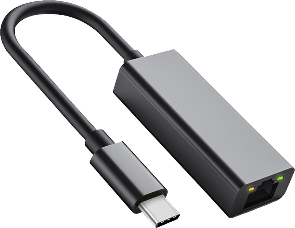 XZT® USB-C Ethernet Lan Adapter 10/100/1000Mbps - USB 3.1 - USB-C naar RJ45 - voor MacOS, Windows, Chrome, Android