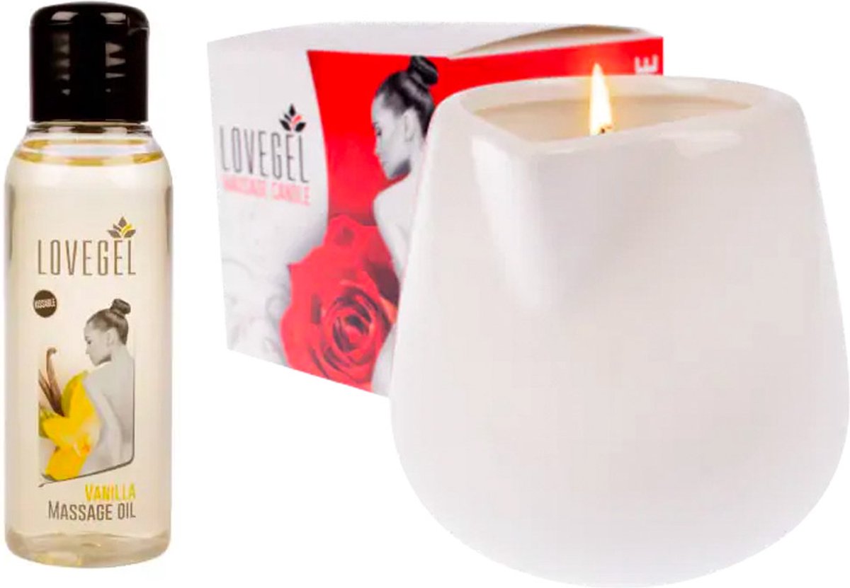 Goedkoopste Lovegel - Massage kaars - Erotisch massage olie - Roos - Vanille