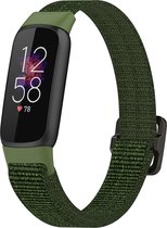 By Qubix - Geschikt voor fitbit luxe bandje - Elastisch nylon bandje - Groen Smartwatchbandje horlogeband polsband Armband Strap Band Watchband