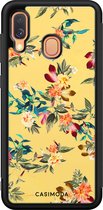 Casimoda® hoesje - Geschikt voor Samsung Galaxy A40 - Bloemen geel flowers - Zwart TPU Backcover - Bloemen - Geel