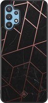 Casimoda® hoesje - Geschikt voor Samsung Galaxy A32 5G - Marble / Marmer patroon - Zwart TPU Backcover - Marmer - Zwart