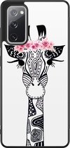 Casimoda® hoesje - Geschikt voor Samsung Galaxy S20 FE - Giraffe - Zwart TPU Backcover - Giraffe - Rood