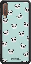 Casimoda® hoesje - Geschikt voor Samsung Galaxy A7 (2018) - Panda Print - Zwart TPU Backcover - Panda - Mint