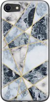 Casimoda® hoesje - Geschikt voor iPhone SE (2020) - Marmer Blauw - Siliconen/TPU telefoonhoesje - Backcover - Marmer - Blauw