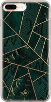 Casimoda® hoesje - Geschikt voor iPhone 8 Plus - Abstract Groen - Siliconen/TPU telefoonhoesje - Backcover - Geometrisch patroon - Groen