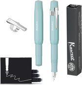 Kaweco - Vulpen Sport Skyline Mint Fountain Pen - Extra Breed - Oktogonal Clip Chrome -  doosje vullingen