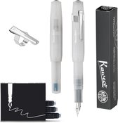 Kaweco - FROSTED SPORT COCONUT Fountain Pen - Extra Fine - Oktogonal Clip Chrome - Doosje Vullingen