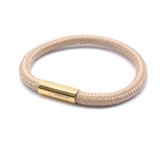 Armband dames touw -  heren armbanden scheepstouw Galeara Riu met magnetische sluiting - Khaki Bruin 20.5cm